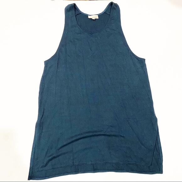 Aritzia Wilfred Free Split Hem Tank Top sz Small Teal - Picture 7 of 8